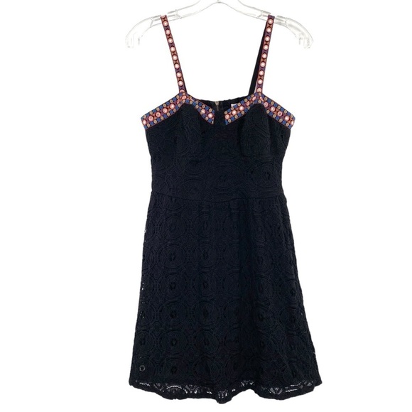 Xhilaration Black Lace Embroidered Babydoll Dress - Picture 8 of 12